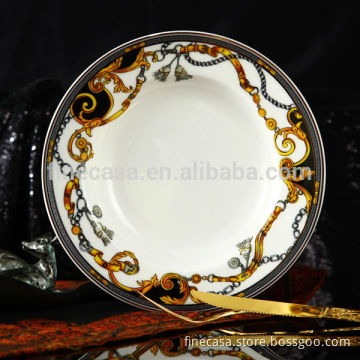 8.5 Inches Luxury Fine Bone China Pasta Soup Bowl of Knight